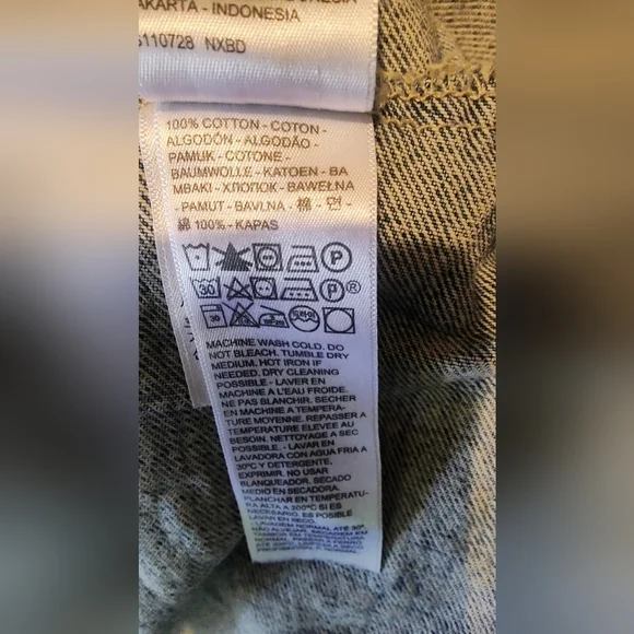 Denim Jacket with Peace Sign Embroidery - Picture 14 of 16